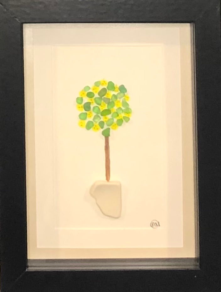 Sea Glass Picture - Lemon Tree (3) - 5x7