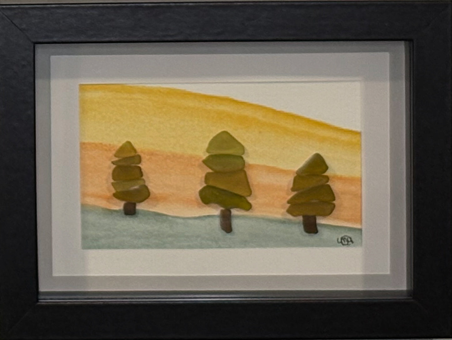 Sea Glass Picture - Mountains 1 - 5x7