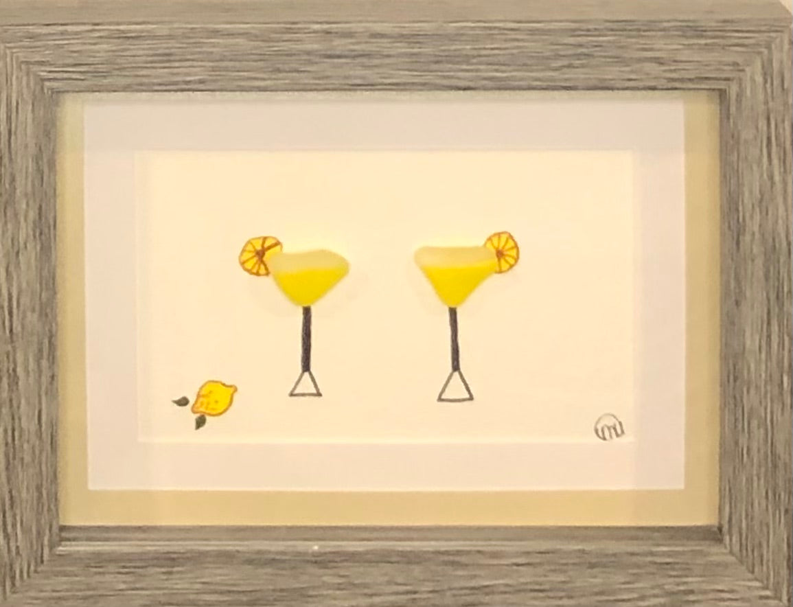 Sea Glass Picture - Drinks (3) - 5x7