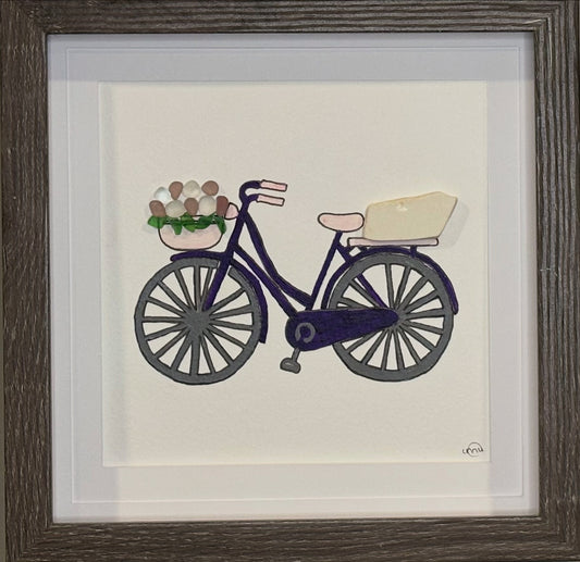 Sea Glass Picture - Bicycle (1) - 8x8