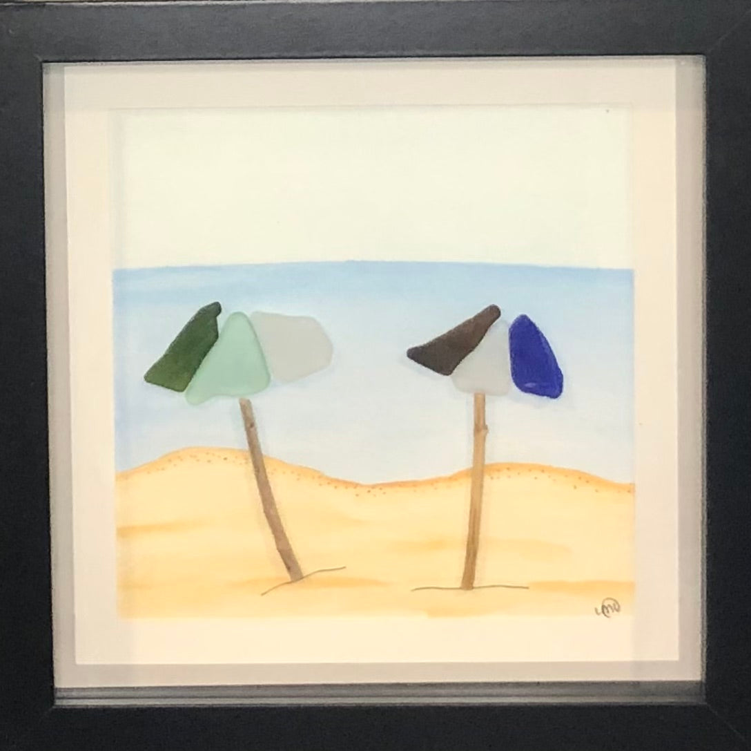 Sea Glass Picture - Beach (1) - 8x8