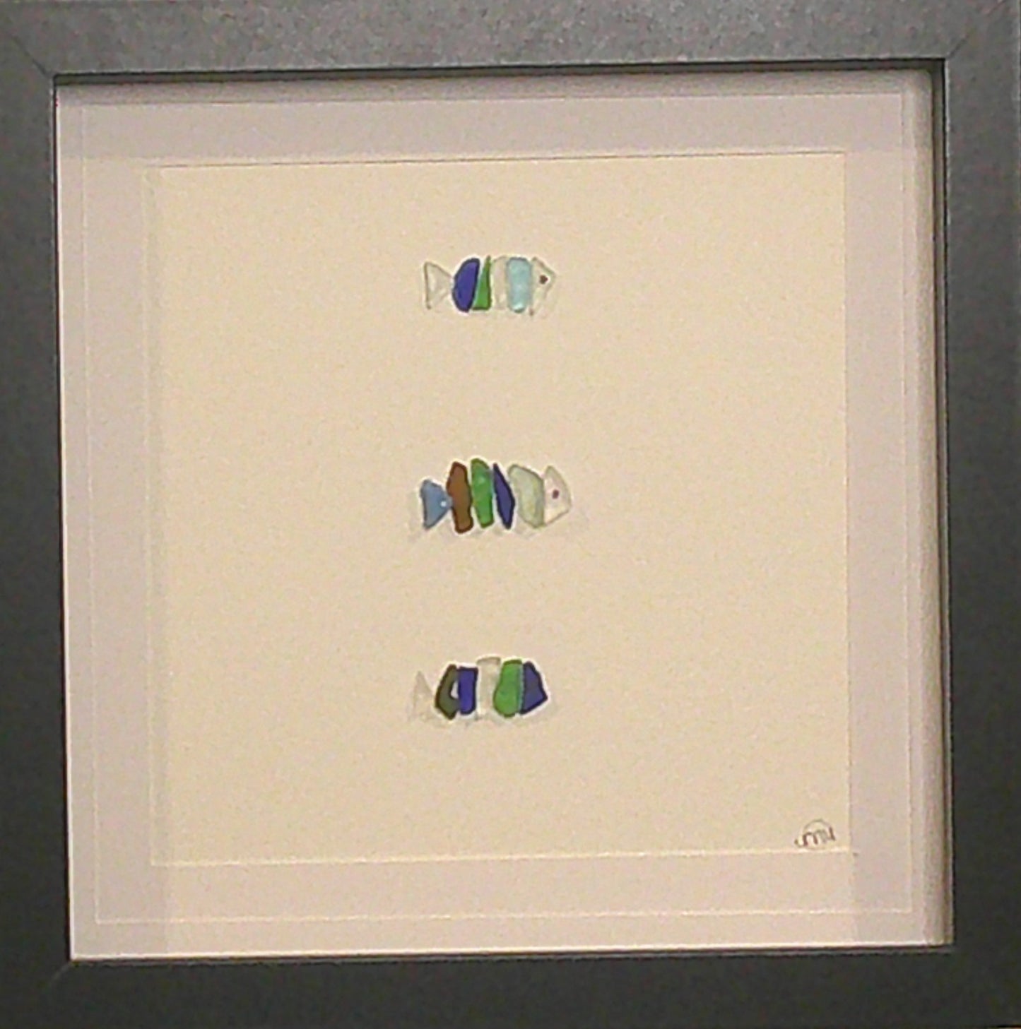 Sea Glass Picture - Fish 1 - 8x8