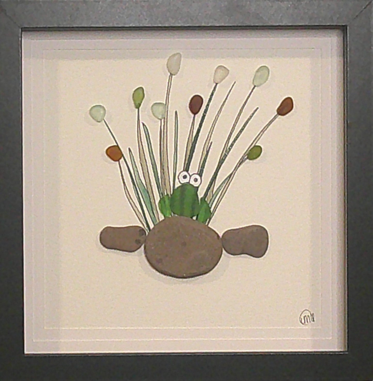 Sea Glass Picture - Frog 3 - 8x8