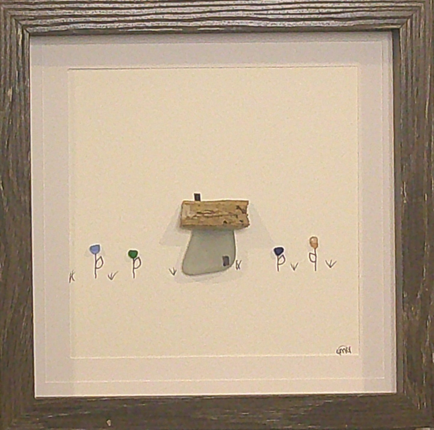 Sea Glass Picture - House - 8x8
