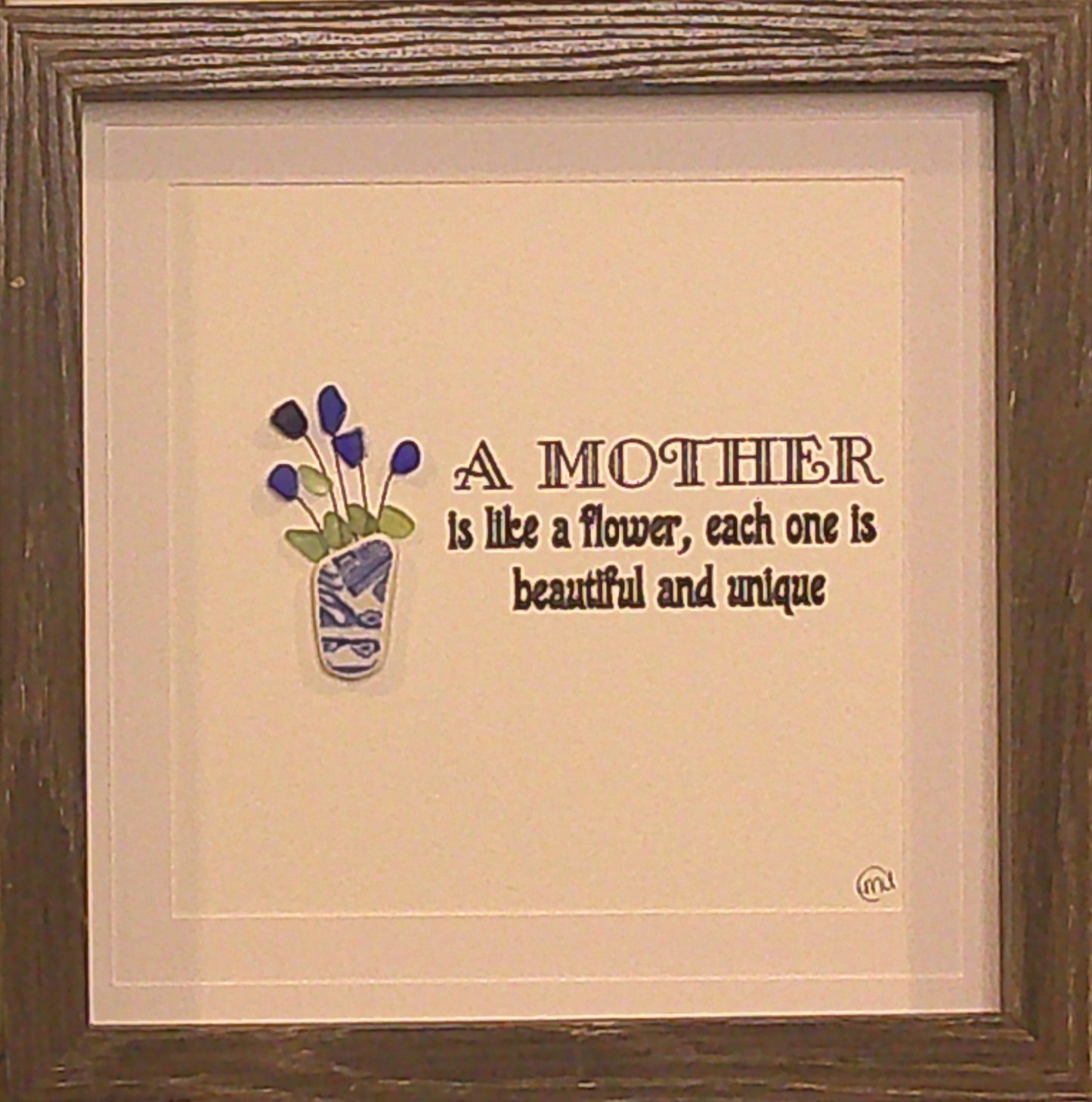 Sea Glass Picture - Mom 4 - 8x8