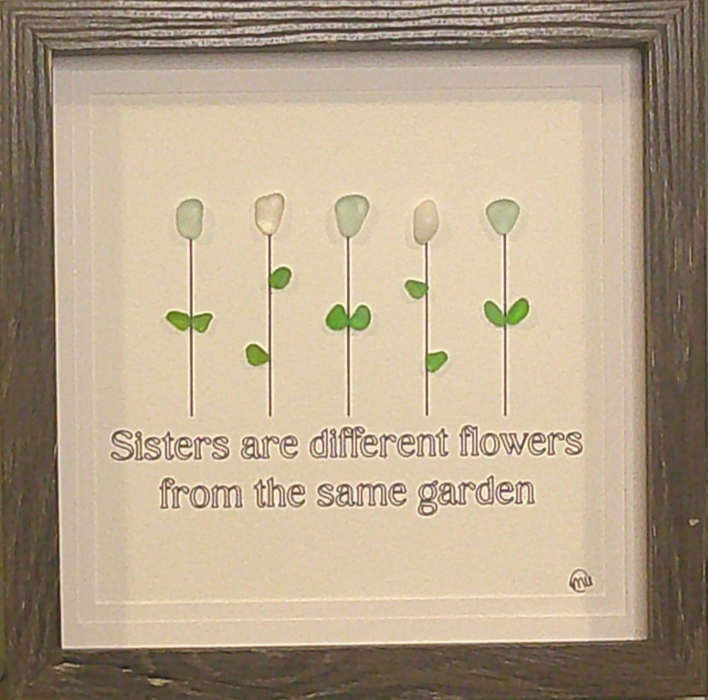 Sea Glass Picture - Sisters 1 - 8x8