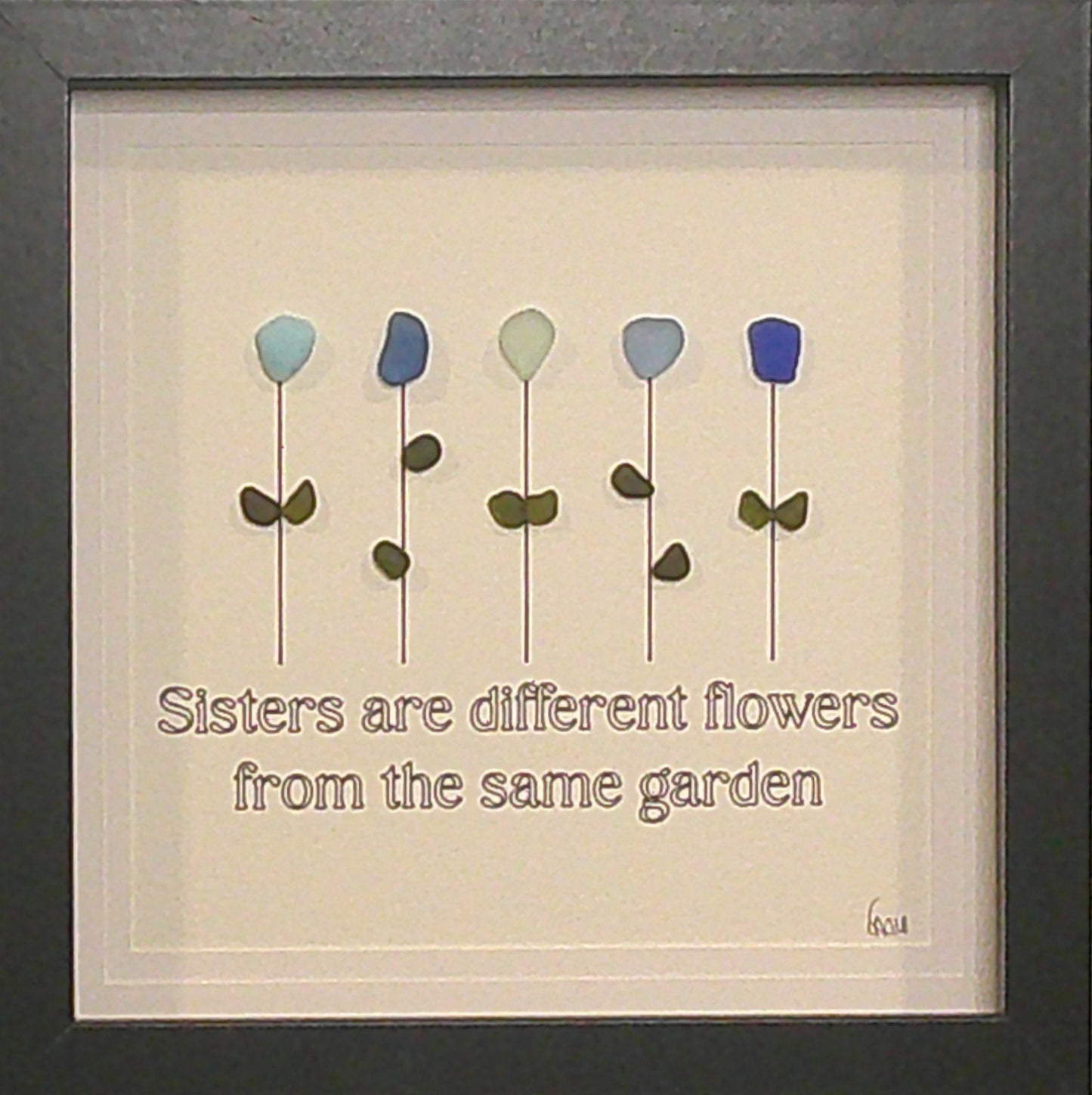 Sea Glass Picture - Sisters 6 - 8x8