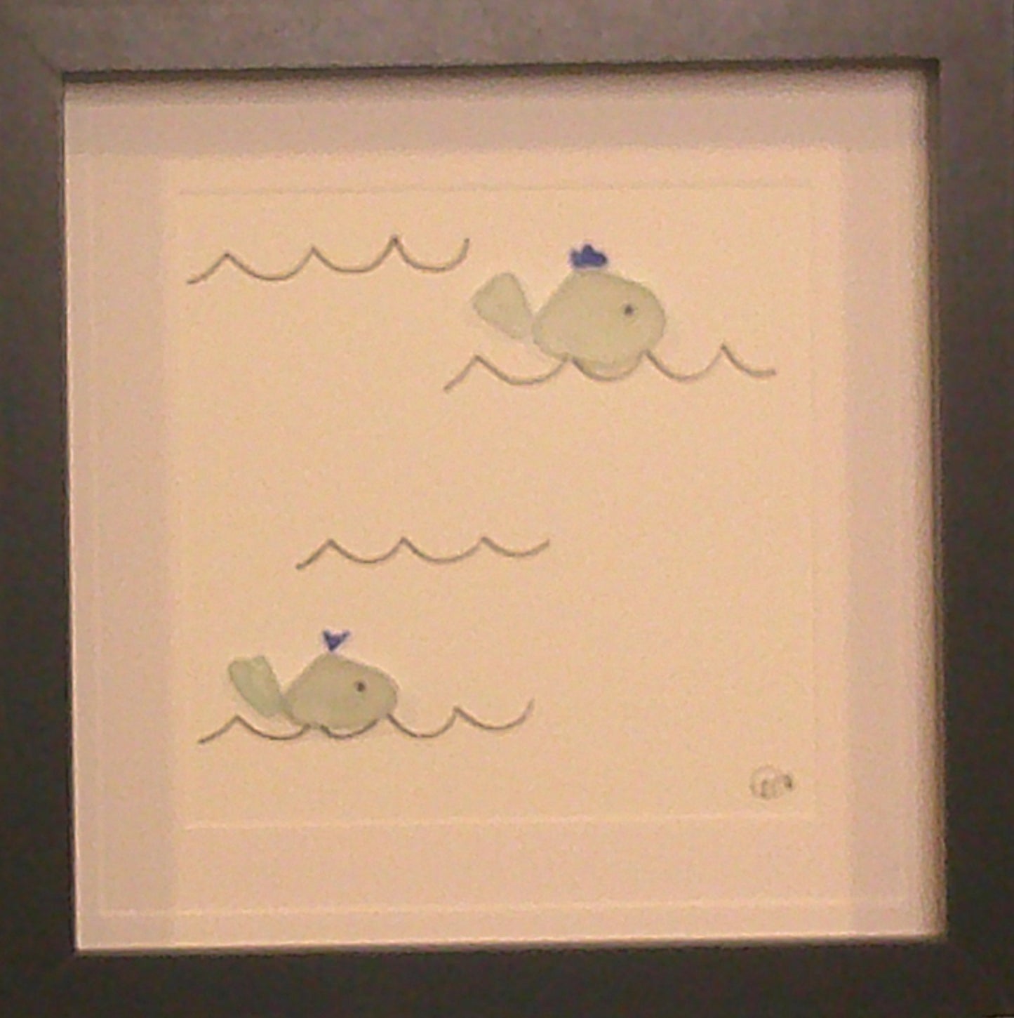 Sea Glass Picture - Whale 2 - 8x8