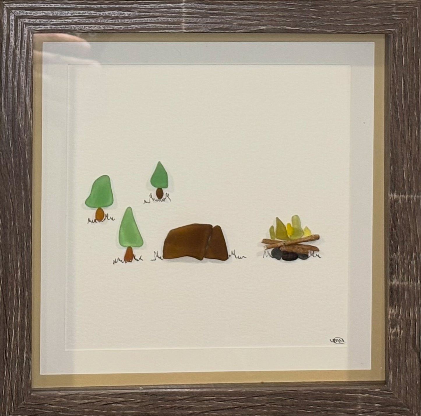 Sea Glass Picture - Camping 1 - 8x8