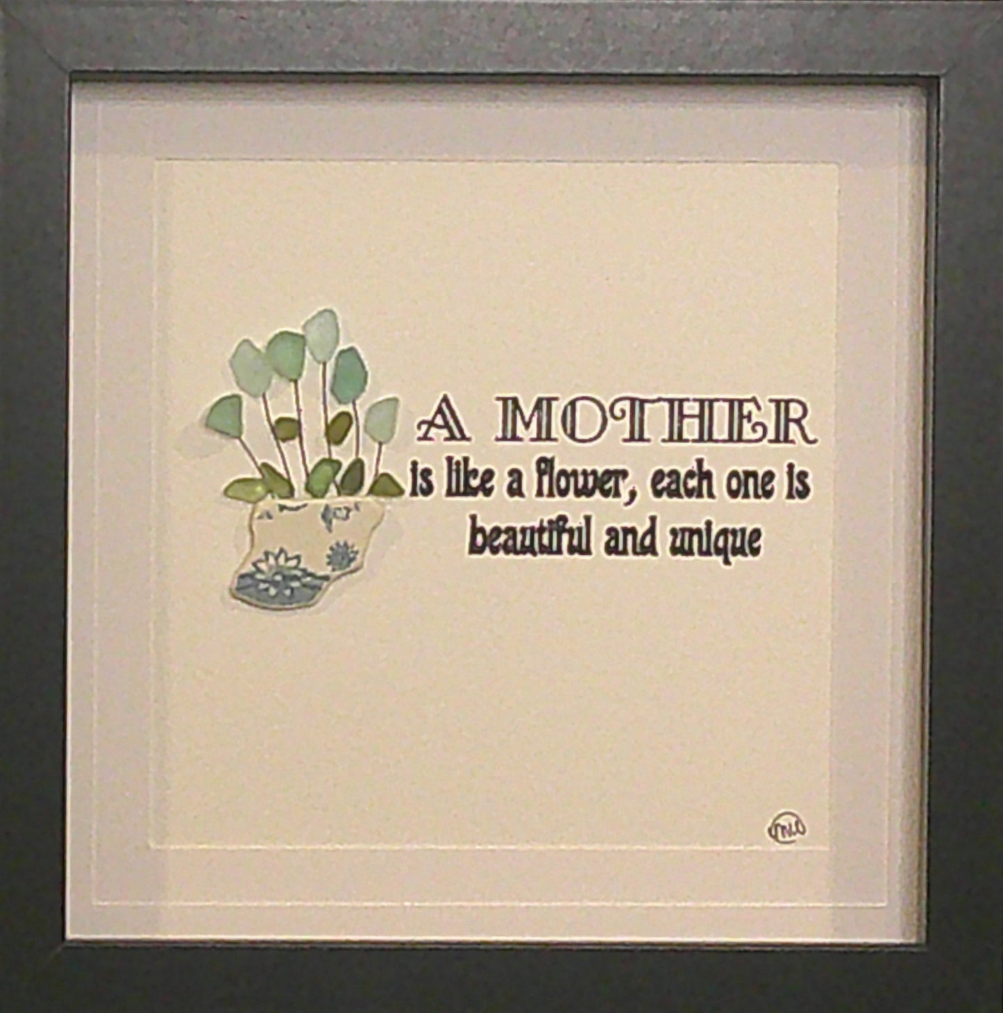 Sea Glass Picture - Mom 5 - 8x8