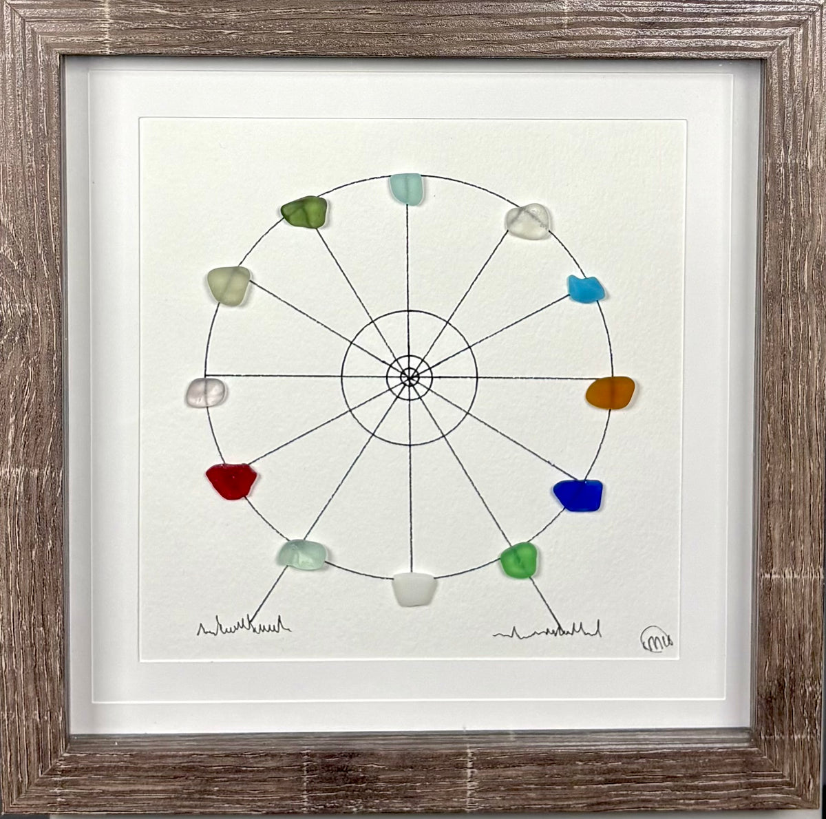 Sea Glass Picture - Ferris Wheel 1 - 8x8