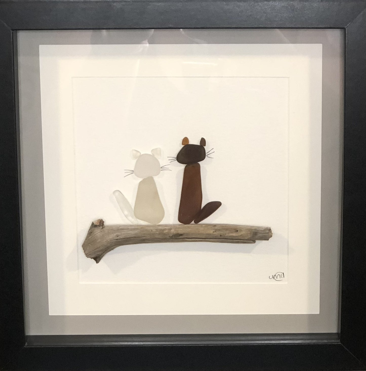 Sea Glass Picture - Cats X 2 1 - 8x8
