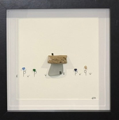 Sea Glass Picture - House - 8x8