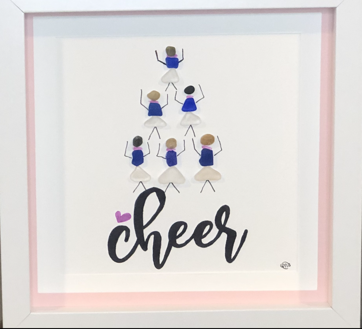 Sea Glass Picture - Cheer 1 - 8x8