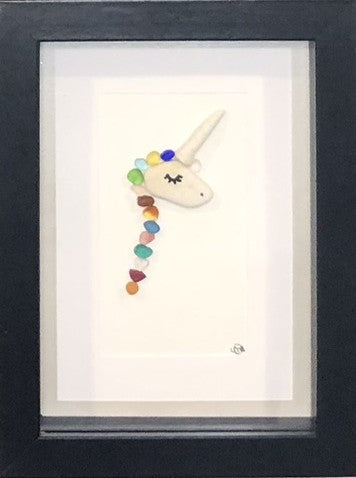 Sea Glass Picture - Unicorn - 5x7