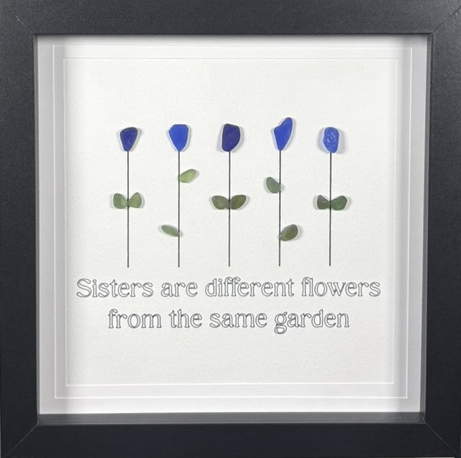 Sea Glass Picture - Sisters 2 - 8x8