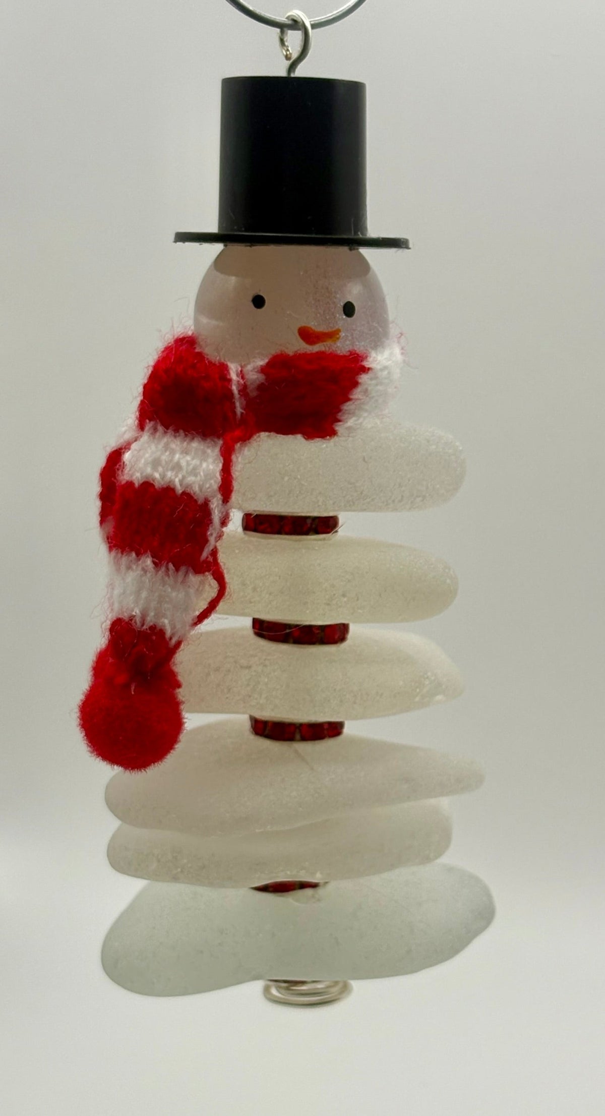 **NEW** Sea Glass Ornament - Snowman 1