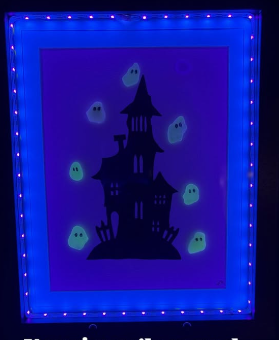 ***Sea Glass Picture - URANIUM GLASS Ghost House - 8x10