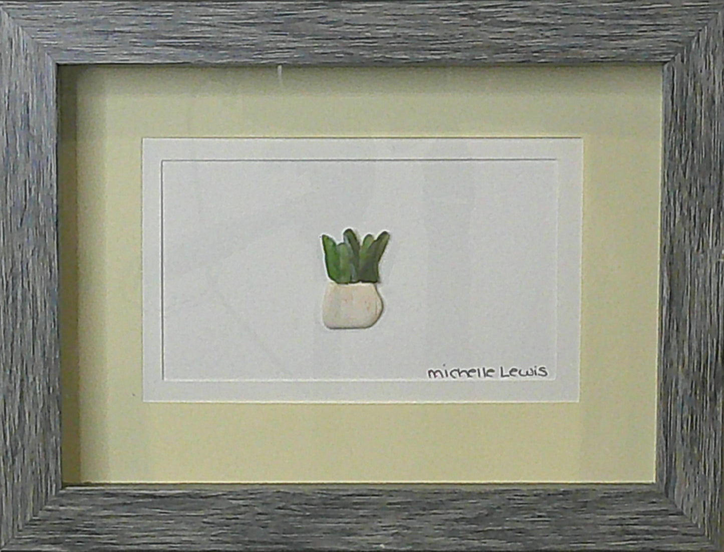 Sea Glass Picture - Succulent 2 - 5x7