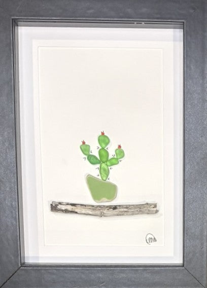Sea Glass Picture - Cactus 2 - 5x7