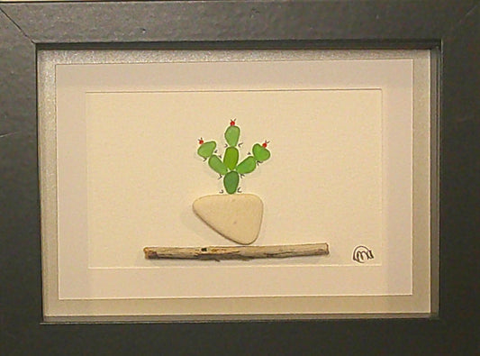 Sea Glass Picture - Cactus 7 - 5x7