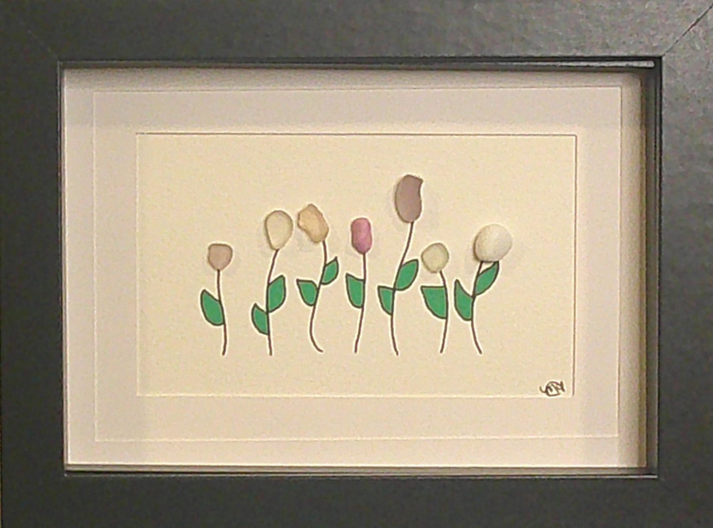 Sea Glass Picture - Flower Garden 1 - 5x7