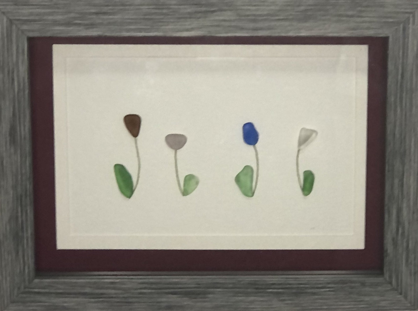 Sea Glass Picture - Flower Garden 2 - 5x7