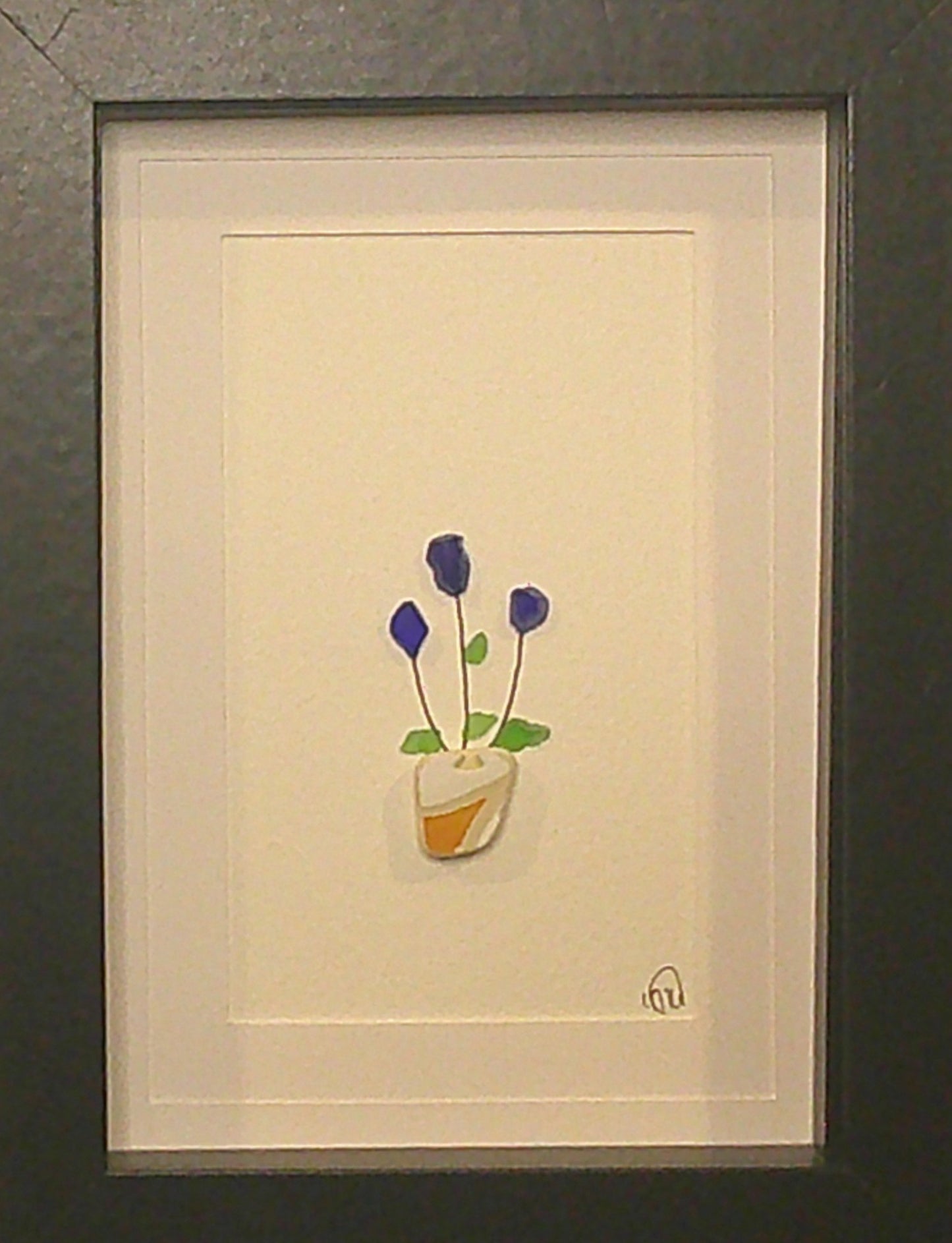 Sea Glass Picture - Flower Pot 3 - 5x7