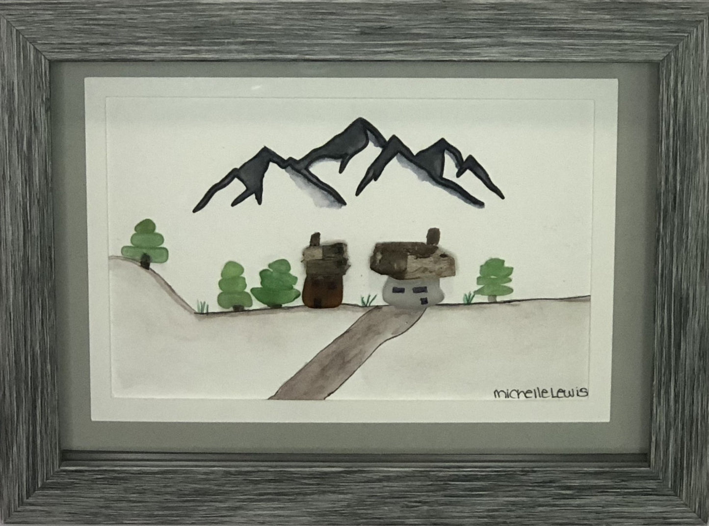 Sea Glass Picture - Mountain House 1 - 5x7