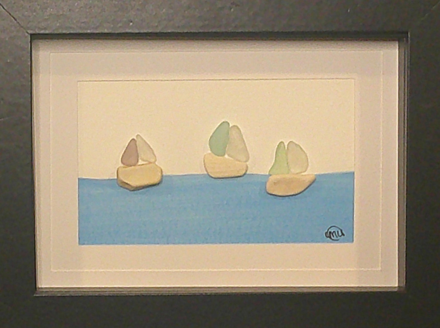 Sea Glass Picture - Sailboat 2 - 5x7