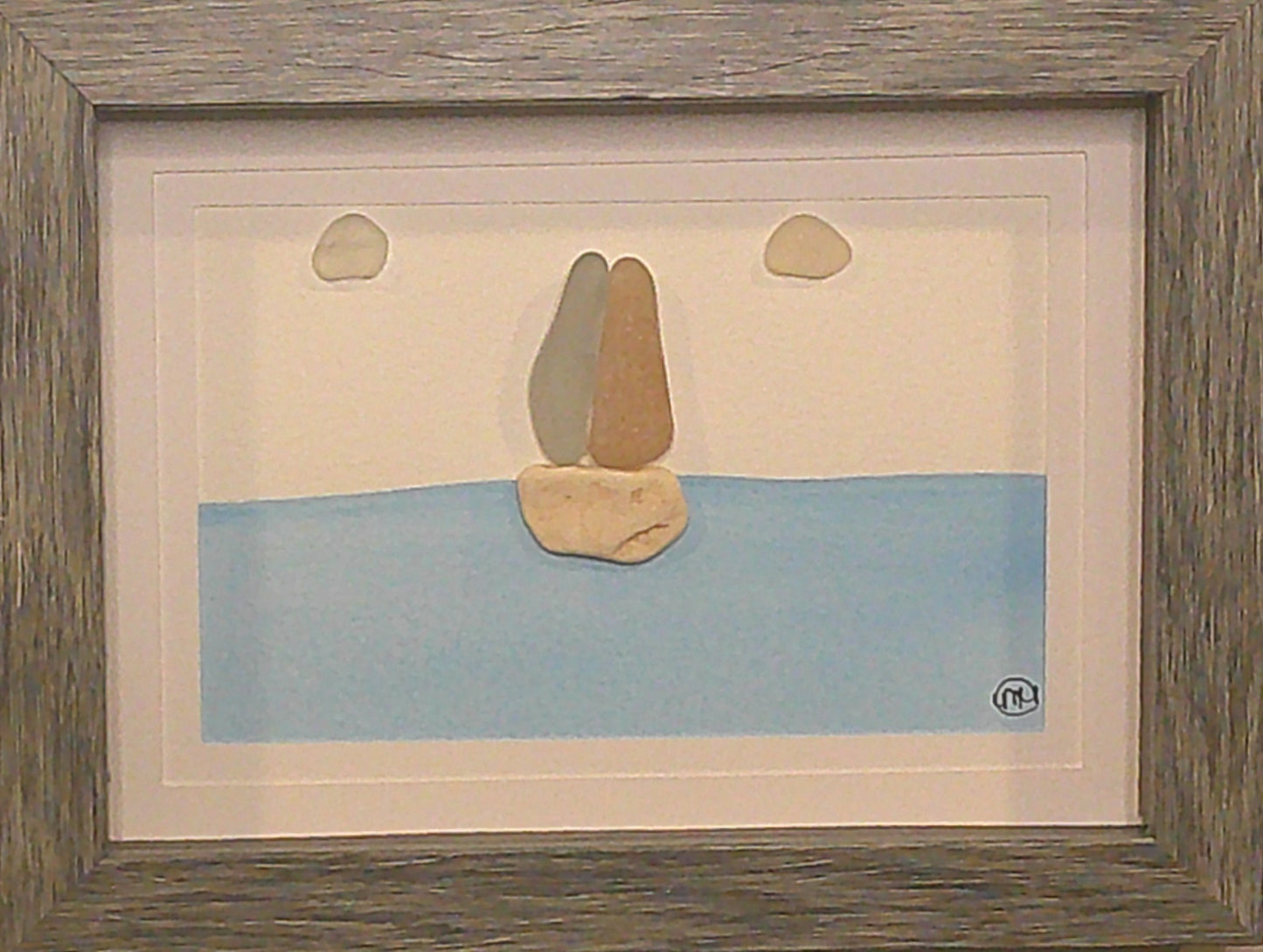 Sea Glass Picture - Sailboat 7 - 5x7