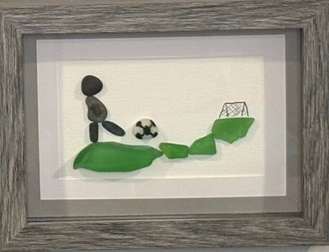 Sea Glass Picture - Soccer - 5x7