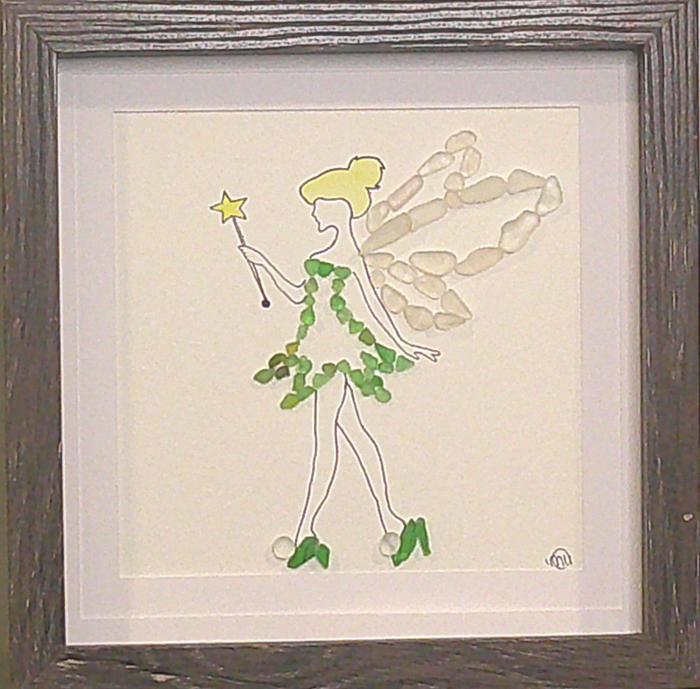 Sea Glass Picture - Fairy 1 - 8x8