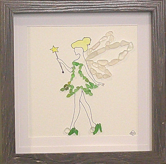 Sea Glass Picture - Fairy 1 - 8x8
