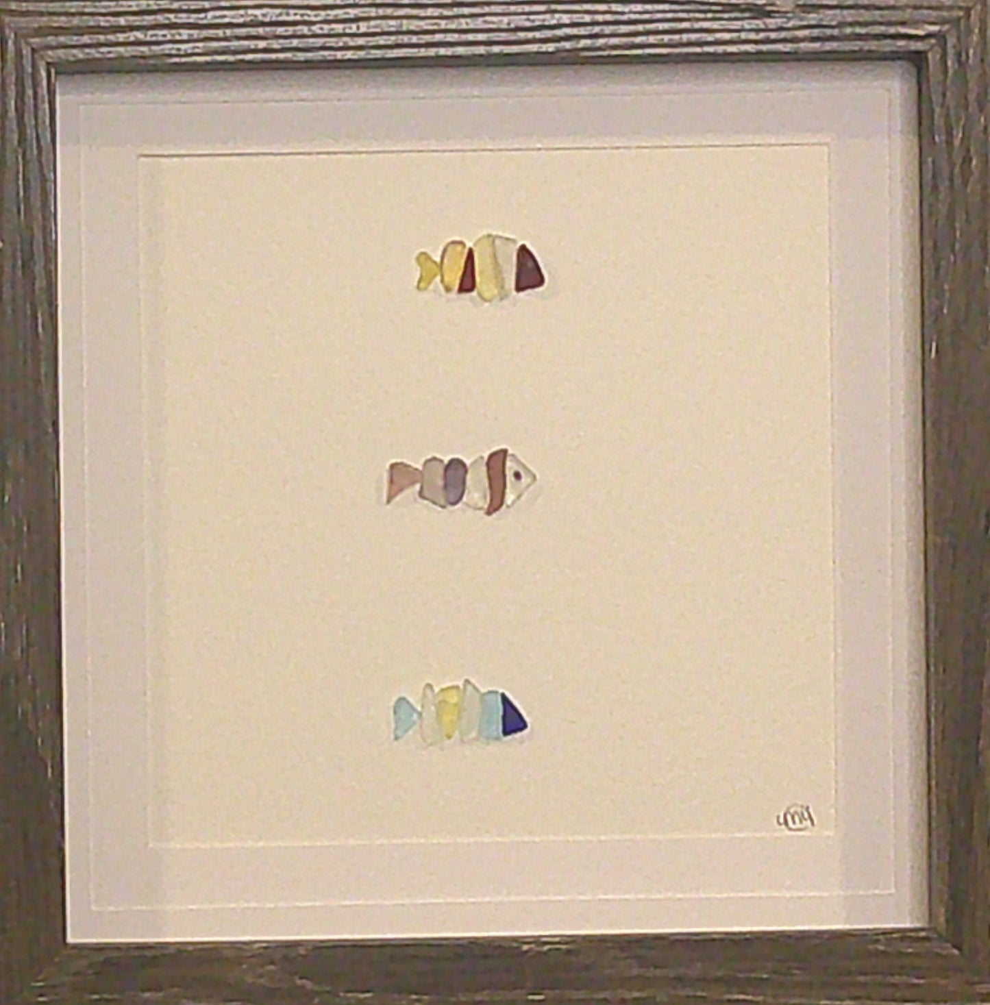 Sea Glass Picture - Fish 2 - 8x8