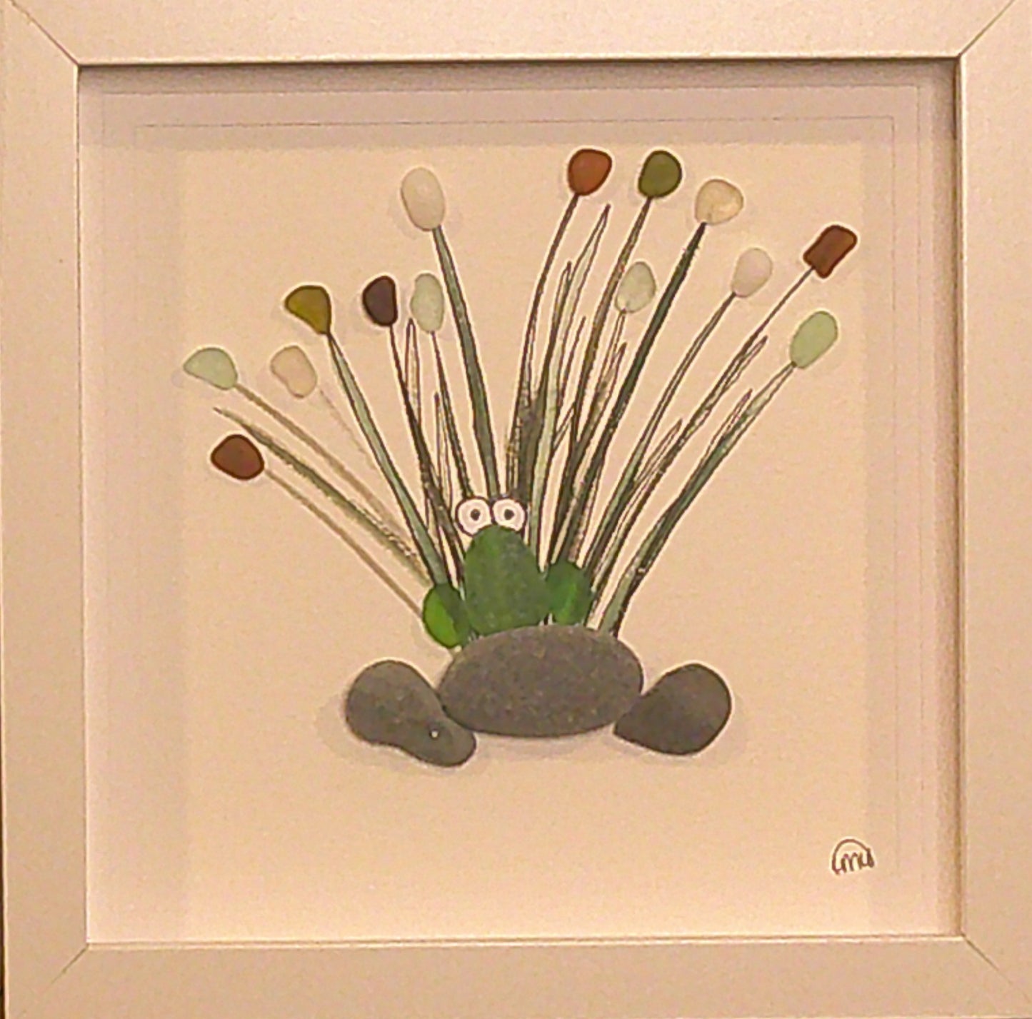 Sea Glass Picture - Frog 1 - 8x8