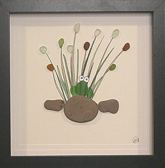Sea Glass Picture - Frog 2 - 8x8