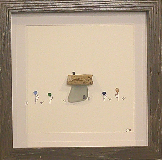 Sea Glass Picture - House - 8x8