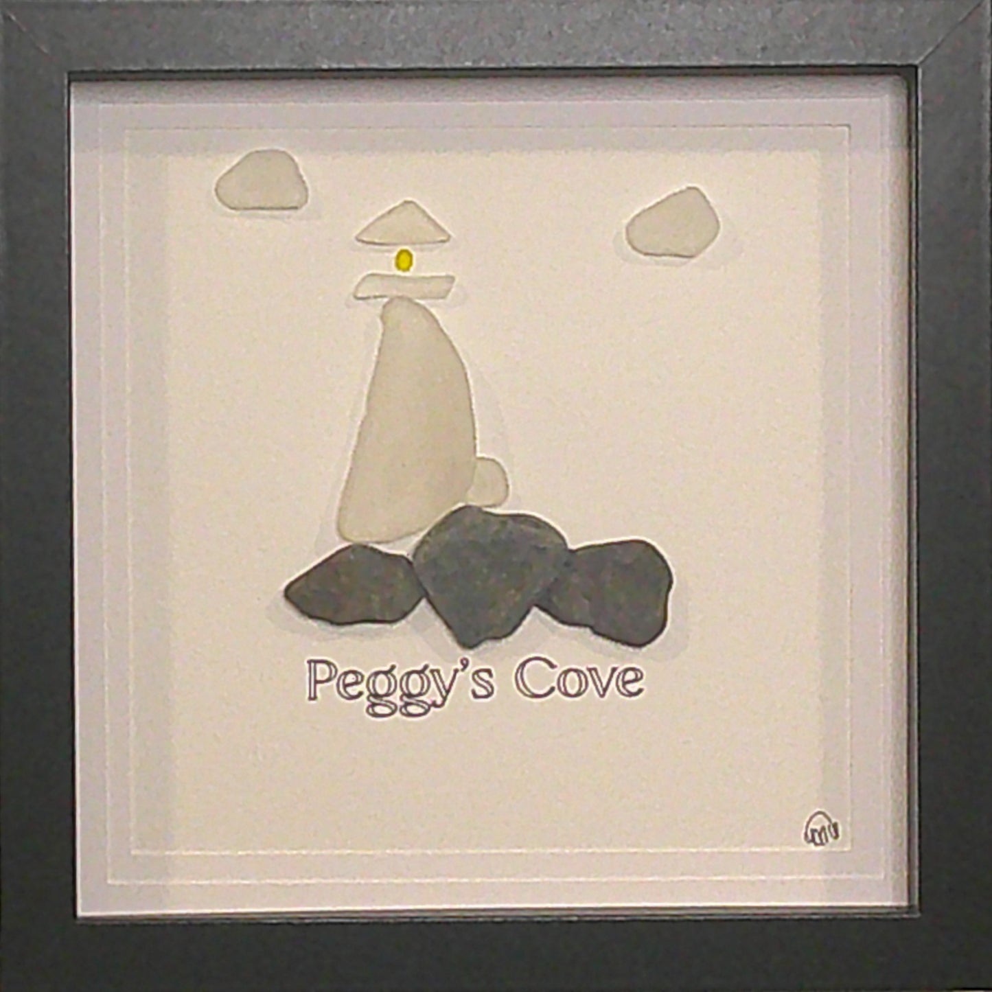 Sea Glass Picture - Lighthouse 3 - 8x8