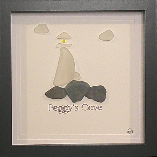 Sea Glass Picture - Lighthouse 3 - 8x8