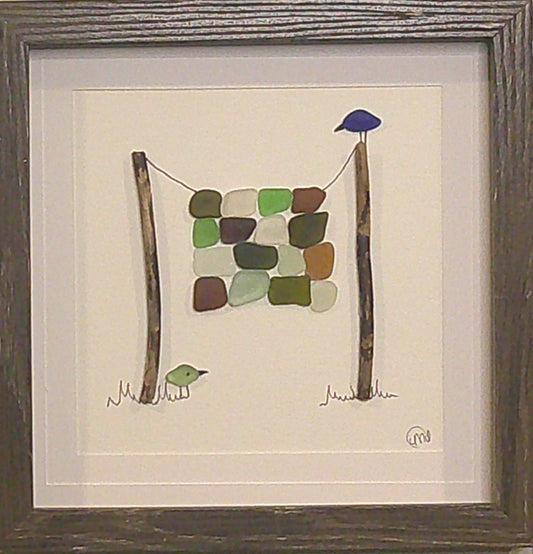 Sea Glass Picture - Margie's Quilt - 8x8