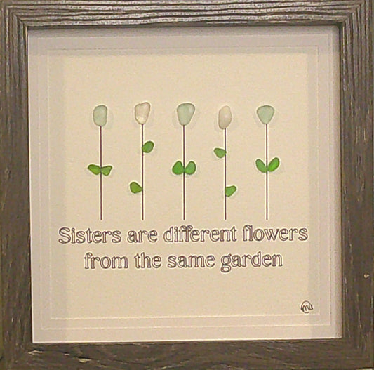 Sea Glass Picture - Sisters 1 - 8x8