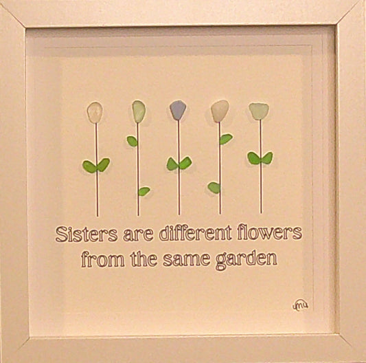 Sea Glass Picture - Sisters 2 - 8x8