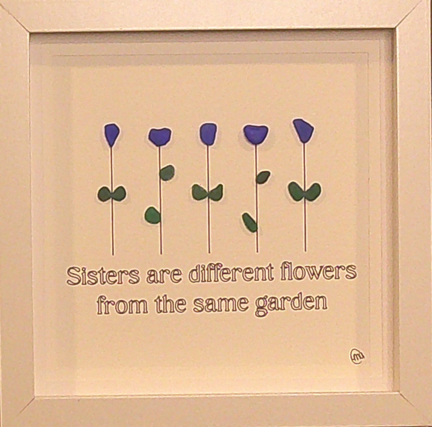 Sea Glass Picture - Sisters 3 - 8x8