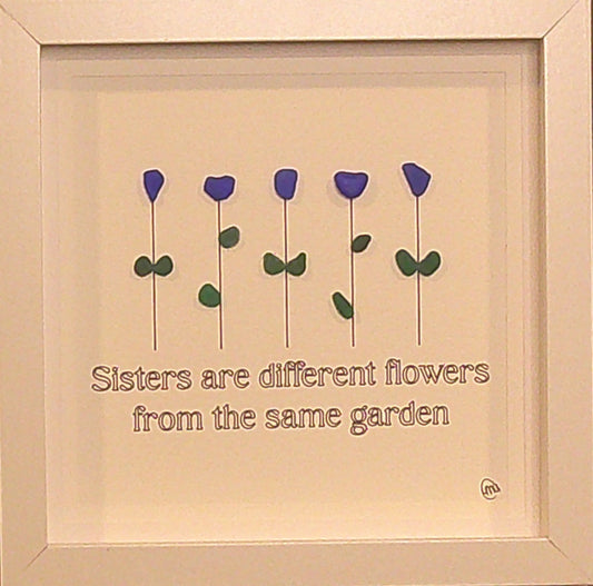 Sea Glass Picture - Sisters 3 - 8x8