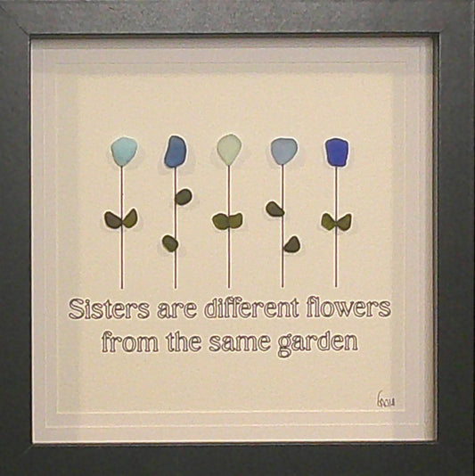 Sea Glass Picture - Sisters 6 - 8x8