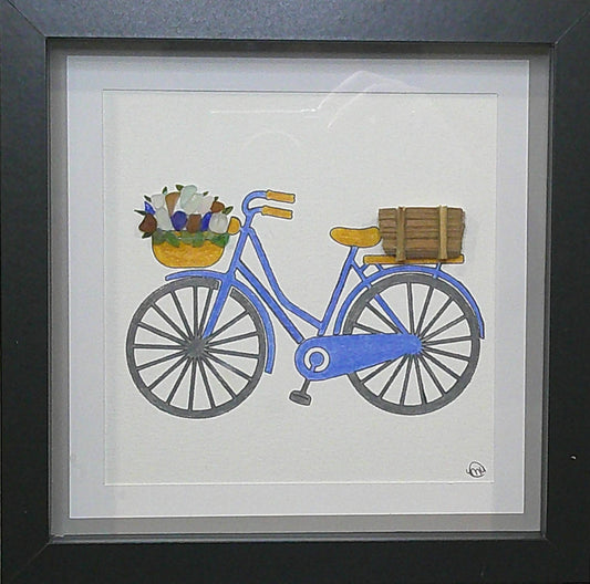 Sea Glass Picture - Bicycle (5) - 8x8