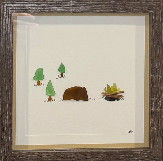 Sea Glass Picture - Camping 1 - 8x8