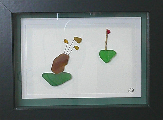 Sea glass picture - golf (7) - 5x7