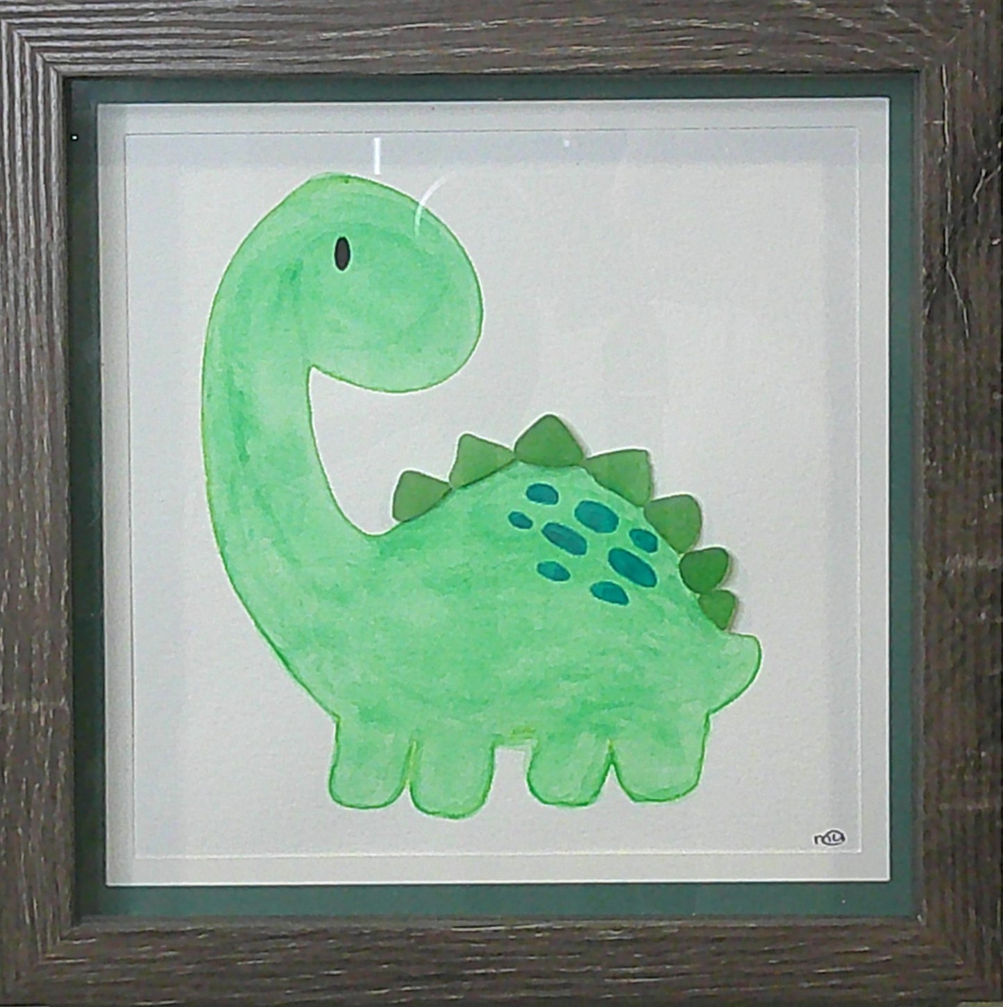 Sea Glass Picture - Dinosaur (1) - 8x8